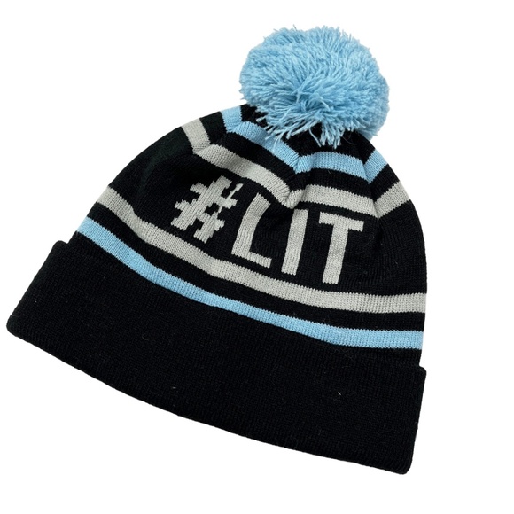 NWOT #Lit Pom Pom Beanie - Picture 1 of 7
